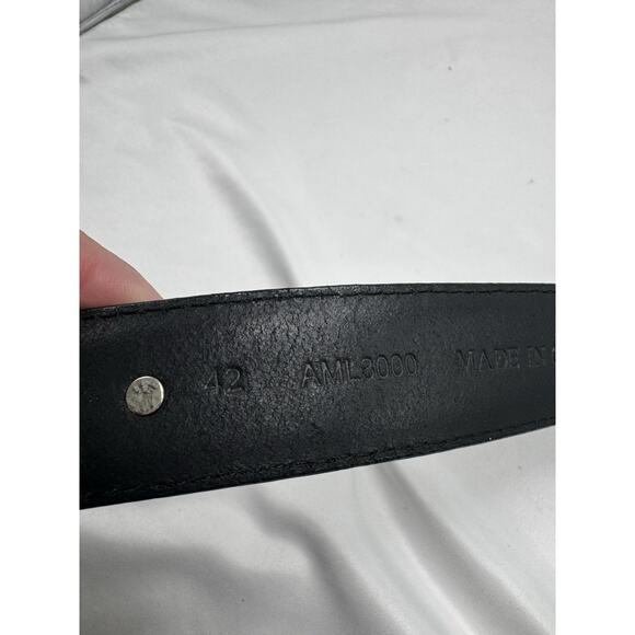 Black Leather PGA Tour Silvertone Medallion Belt Sz 42 47” Long Golf Club - Picture 9 of 11